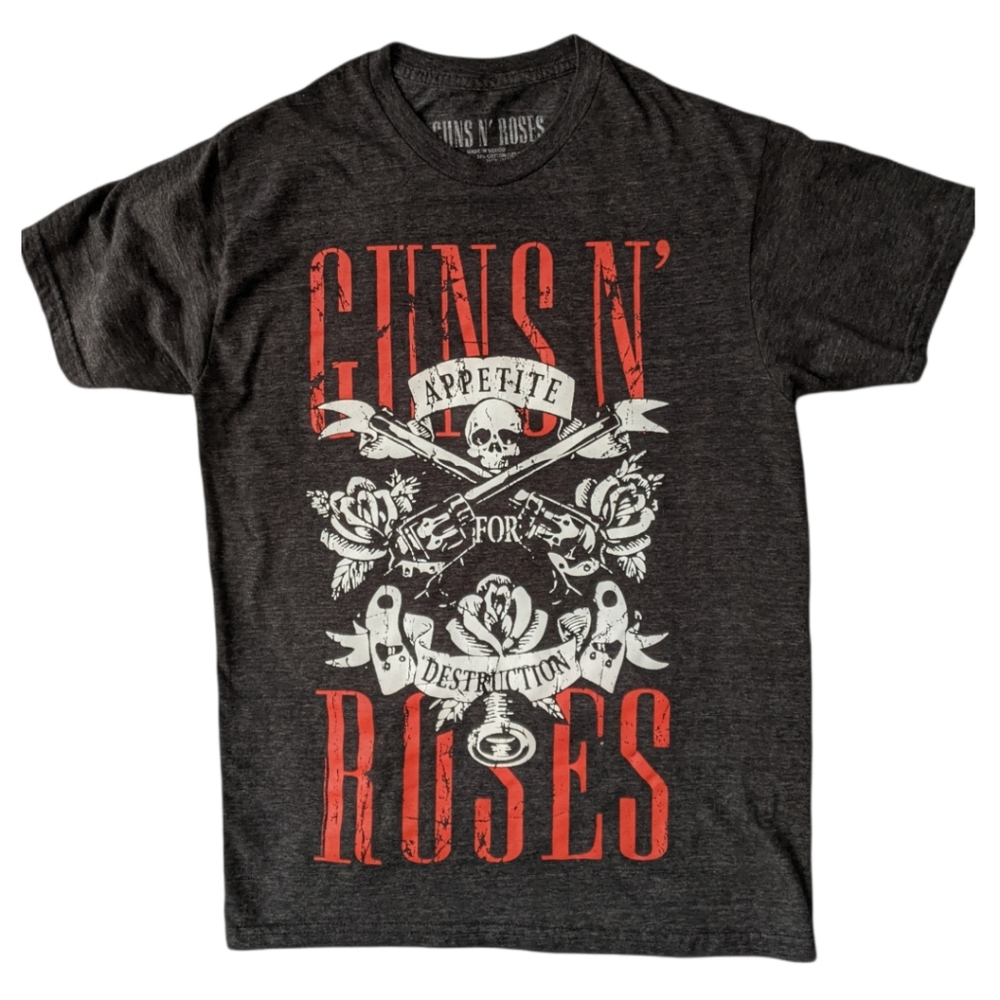 Guns N Roses Graphic T-Shirt Appetite for Destruction Charcoal Grey Size S